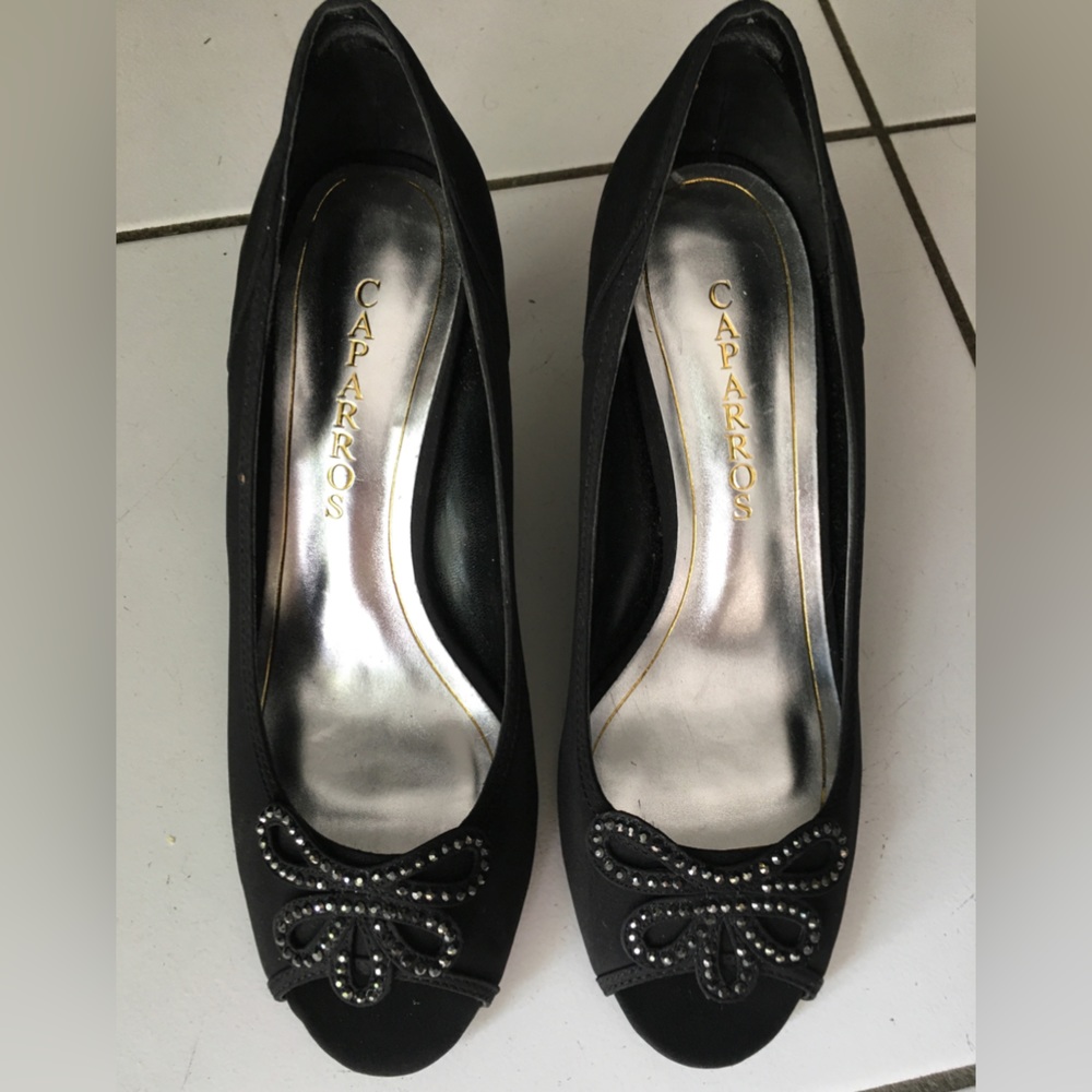 Caparros Peep Toe Embellished Pumps